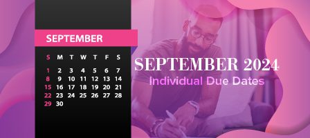 Man writing beside September calendar 2024