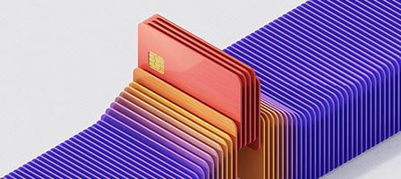 Geometric pattern of layered cards