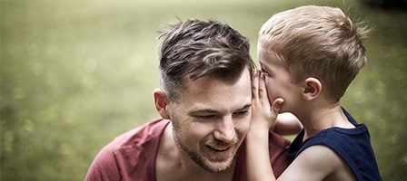 Father and son bonding in nature