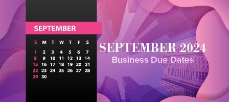 September 2024 calendar and business deadlines