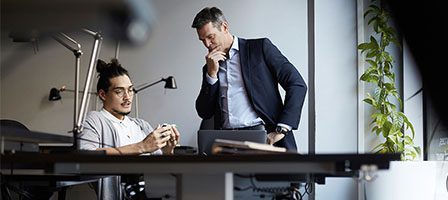 Business meeting between two men