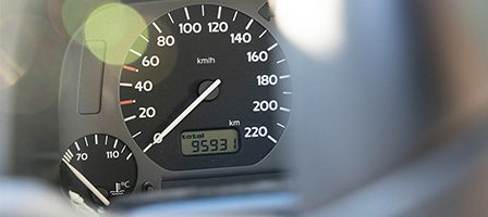 Vehicle odometer reading in kilometers