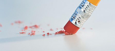 Pencil eraser with shavings on paper