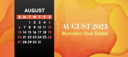 August business deadlines on calendar background